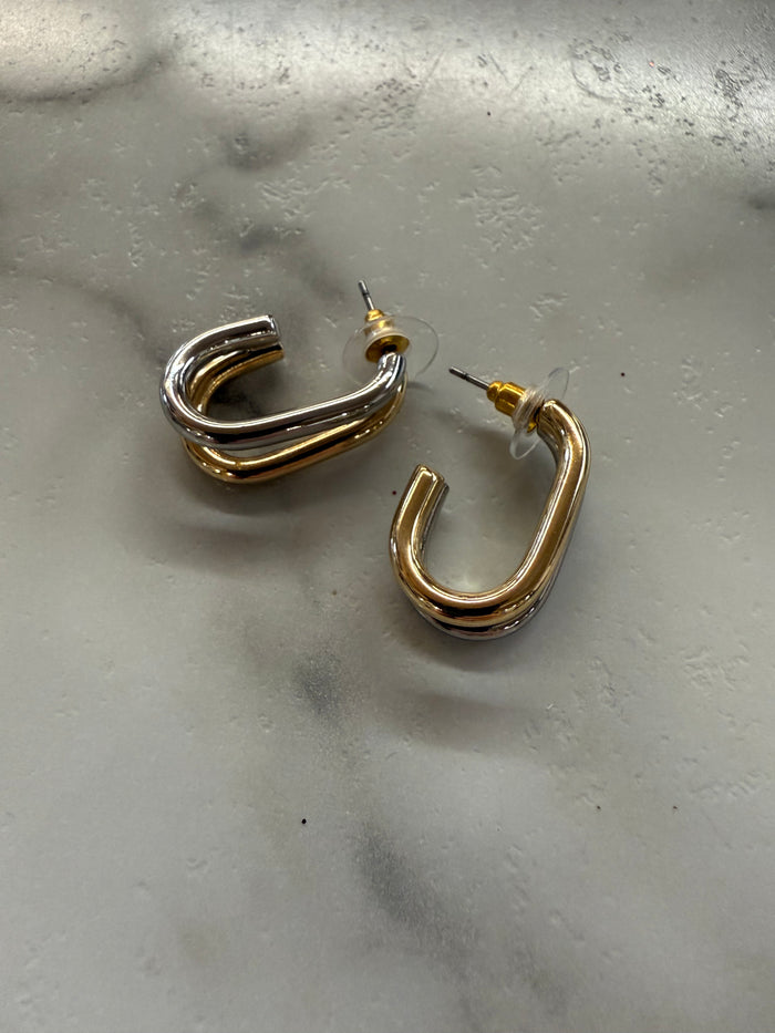 Marlyn Schiff-Mixed metal stud earrings