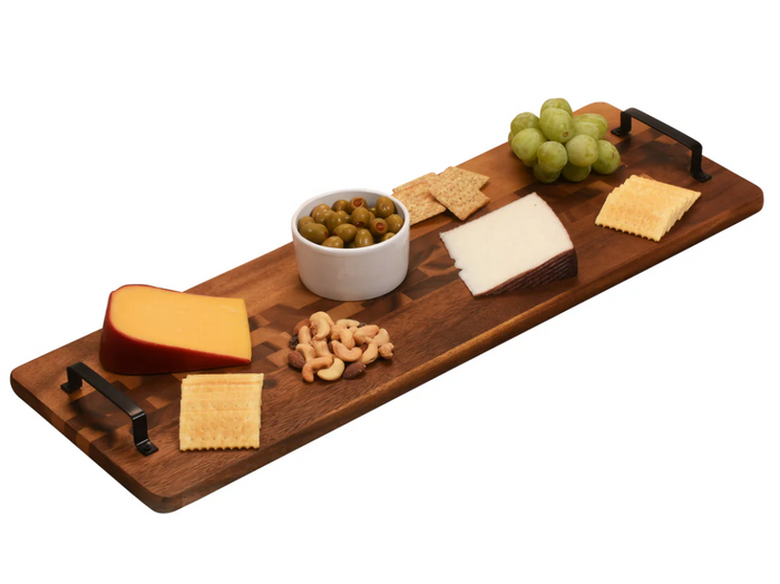 Acacia Serving Trays with Metal Handles- xl