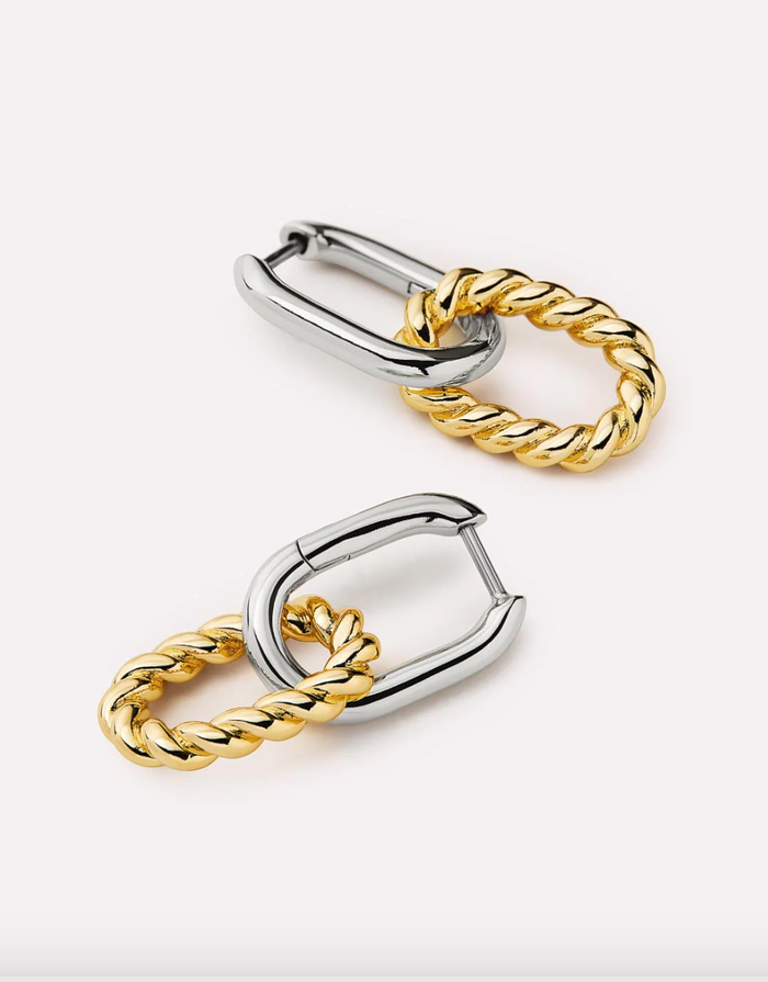 Ana Luisa-Drop Earrings - Ash Double Mini Two Tone