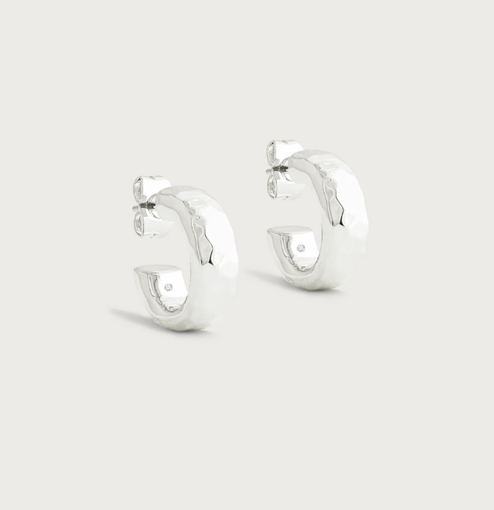 Anabel Aram-Farrier Huggie Hoop Earrings Silver