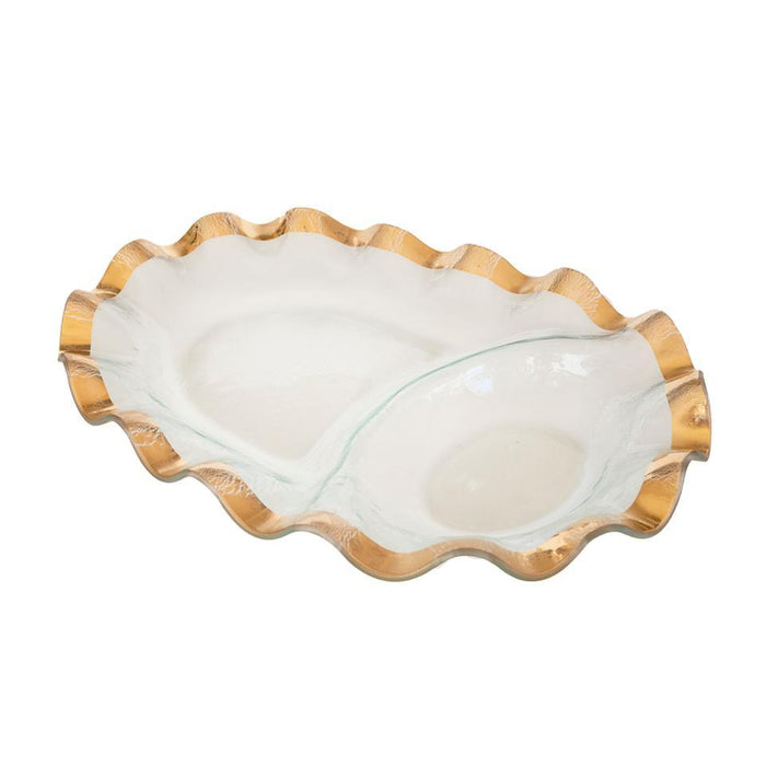 Annie Glass Oval Ruffle Chip N Dip