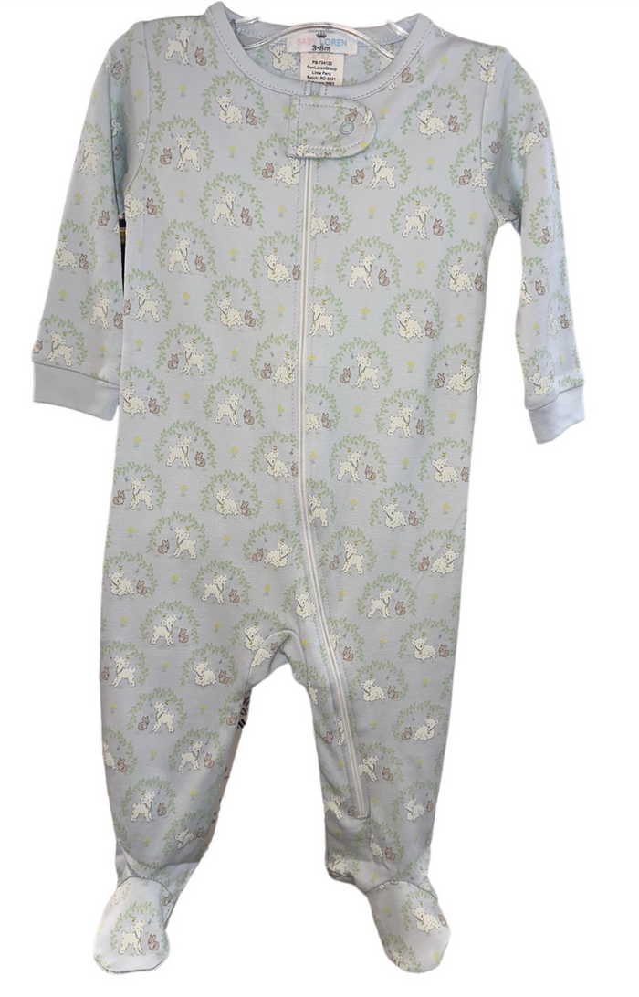 Baby Blue Sheep Footie- Baby Loren