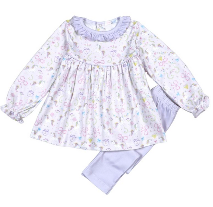 Baby Loren-Unicorns Pima Pants Set