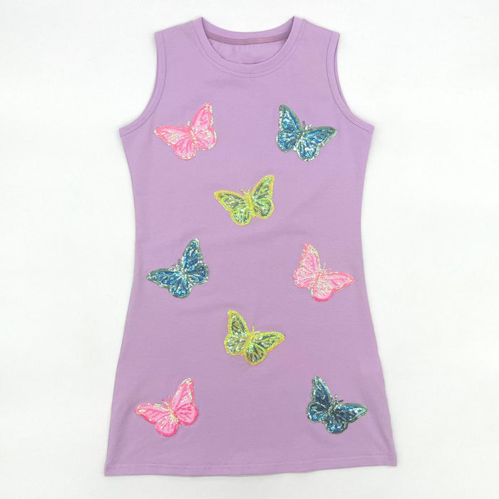Blended Spirits-sequins butterfly patch dress