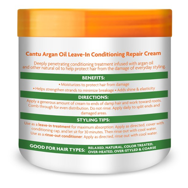 Cantu Shea Butter Argan Oil Leave-In Conditioning Repair Cream 16oz