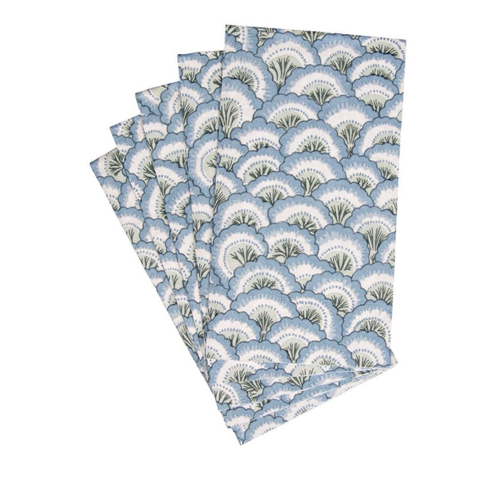 Caspari-Pontchartrain Scallop Blue Guest Towel