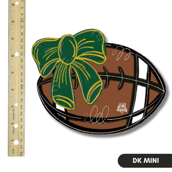 DK FB Bow Dark Green and Gold Mini