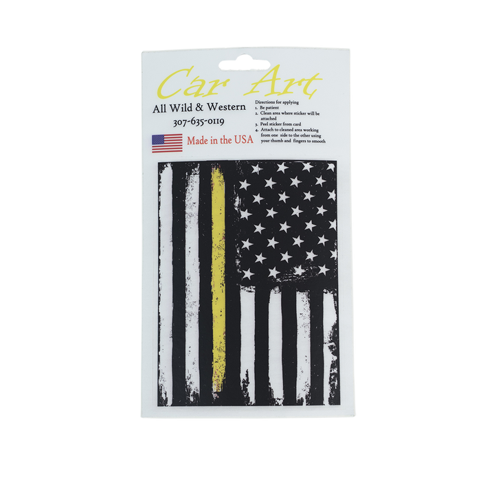 Flag Heart (Yellow Line) - Vinyl Decal
