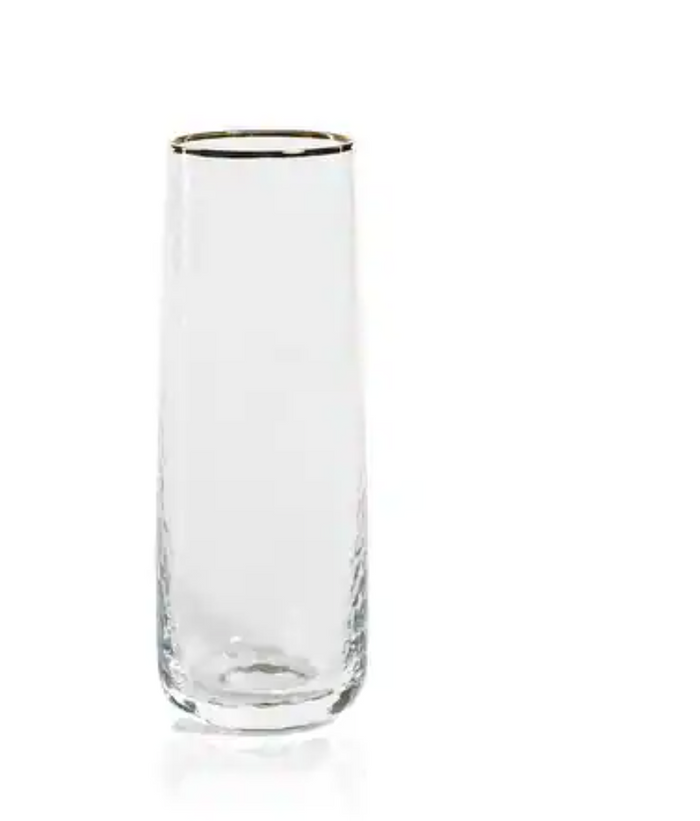 GOLD RIM STEMLESS CHAMPAGNE
