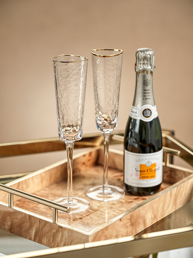 Gold Rim Triangular Champagne Flute