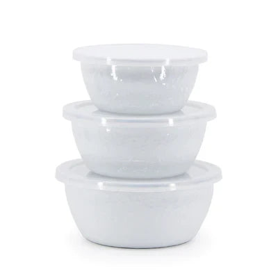 Golden Rabbit White nesting bowls