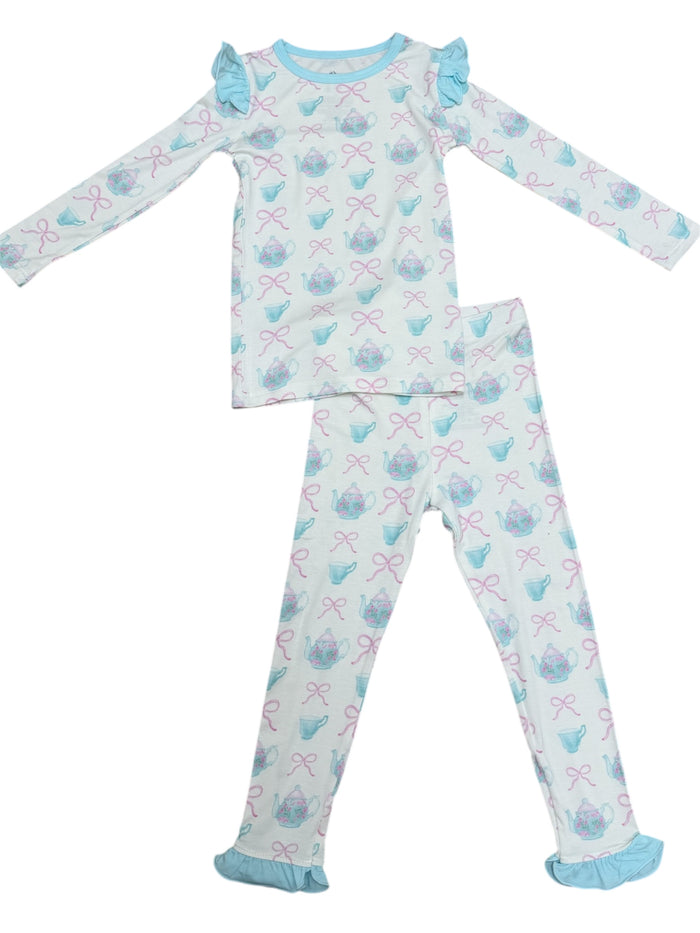 Hamner Hill-Girls Teacup Ruffle Loungewear Set