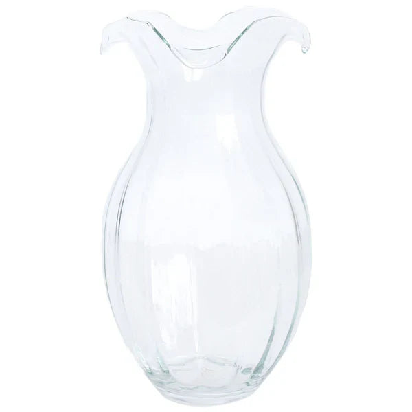 Hibiscus Glass Vertical Fluted Vase( 2 sizes)