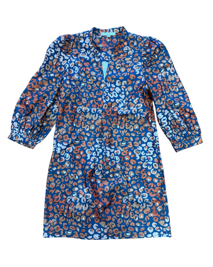 JOYJOY- Corduroy Front Yoke Dress- Fall Leopard