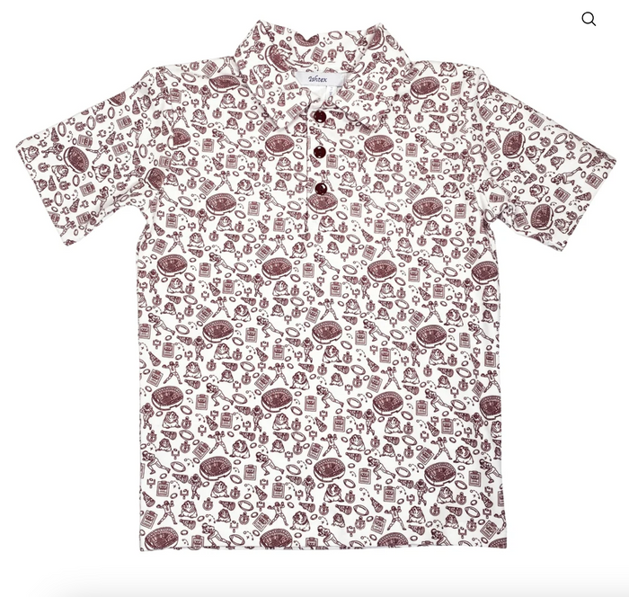 Maroon Bulldog Active Polo -ISHTEX
