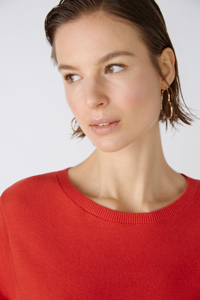 Oui 79915 Keiko Aura Orange Wide Neck Jumper - Dotique