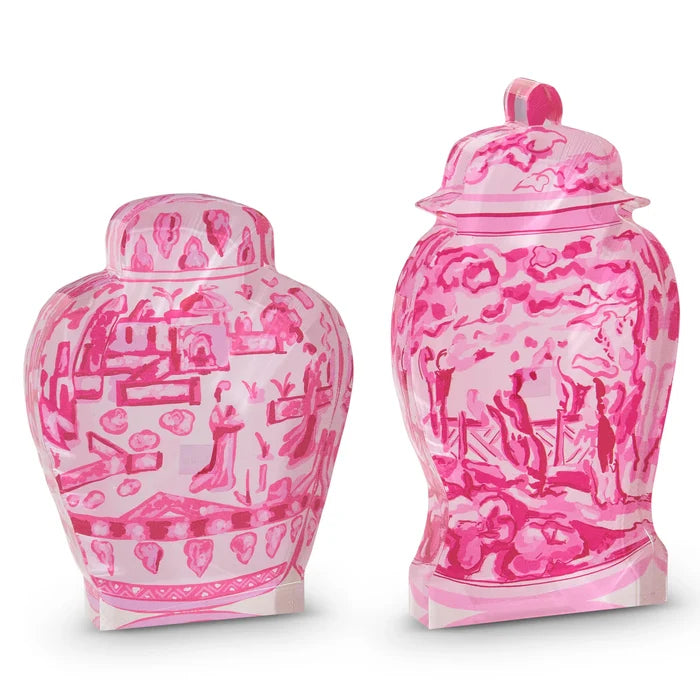 Pink Chinoiserie Container Acrylic Cut Outs (2 sizes)