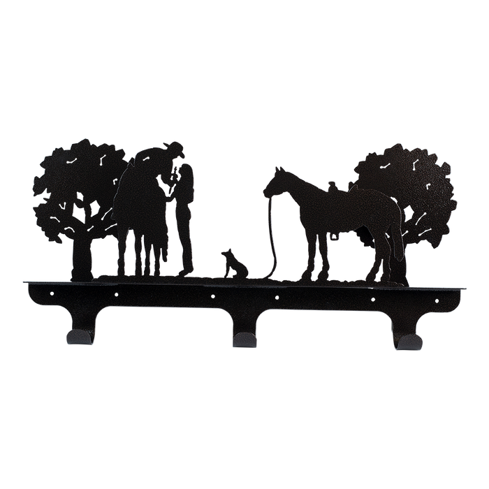 Ranch Couple Triple Wall Hook - Textured Black Steel - Coppervein, hand-made steel by Allwayz Mags