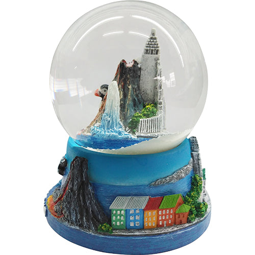 Snowglobe - Volcano, Geyser & Hallgrímskirkja - 65 mm