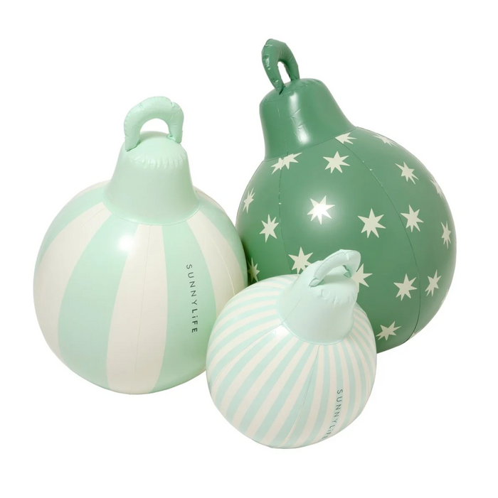 Sunny Life -Light Up Christmas Baubles Green Set of 3