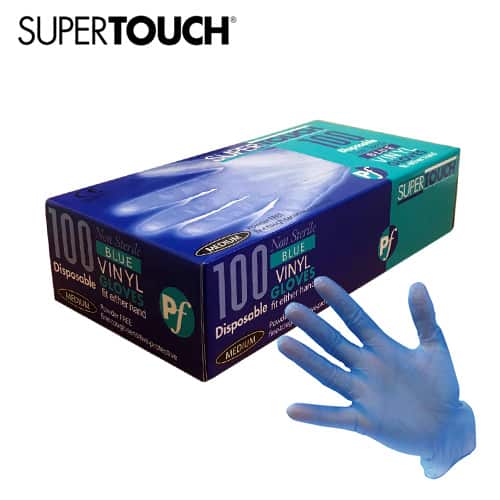 Supertouch Powder Free Vinyl Gloves Blue - Small image