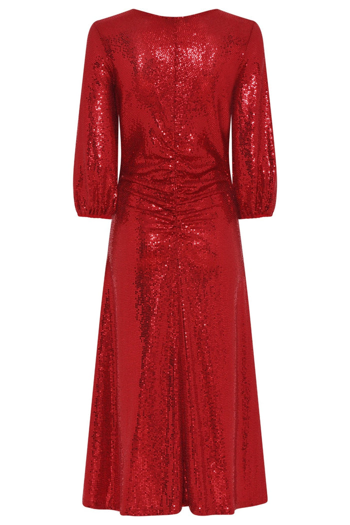 Tia 78519 Red Sequin Party Dress - Dotique Chesterfield