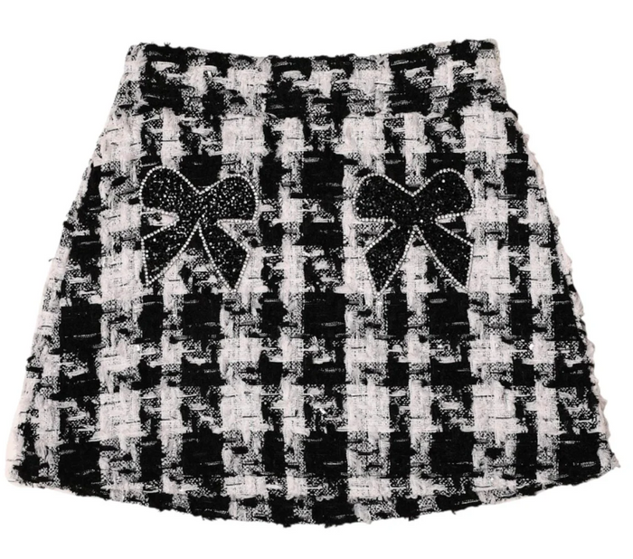 Tween Mia New York-Tweed Bow Skirt