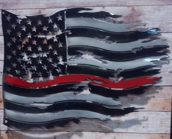 USA Flag. Red Line (fire department)