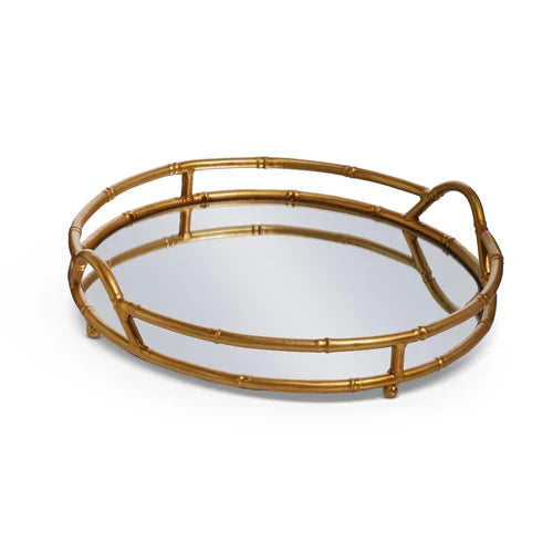 14" Round Mirrored Tray