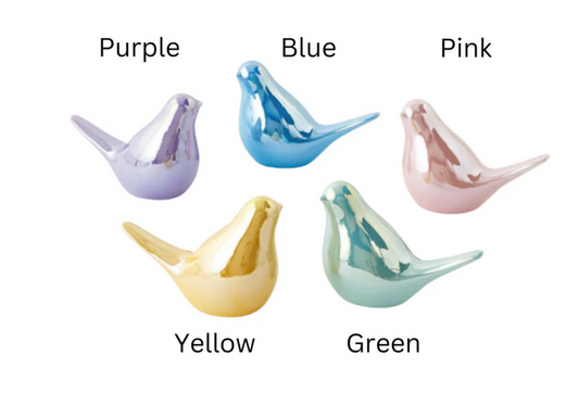 180 DEGREES Iridescent Ceramic Bird- comes in multi colors