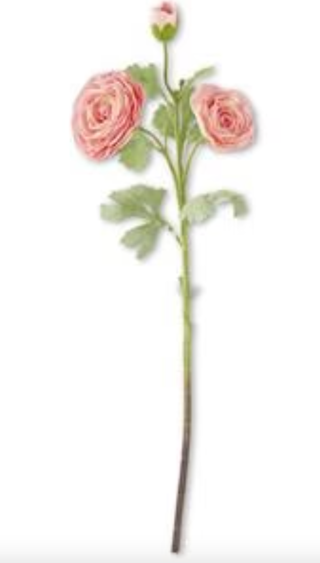 25 Inch Dark Pink Real Touch Triple Bloom Ranunculus