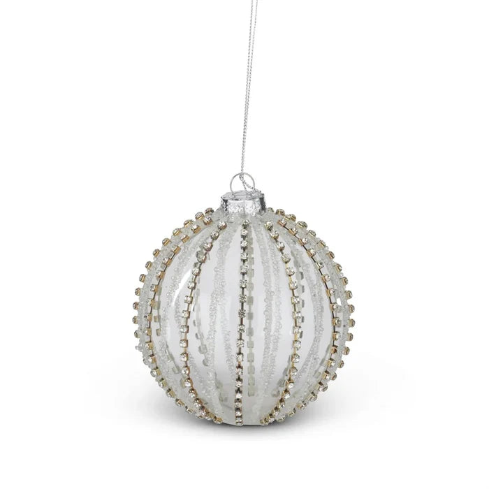 4 inch jeweled crystal clear ornaments