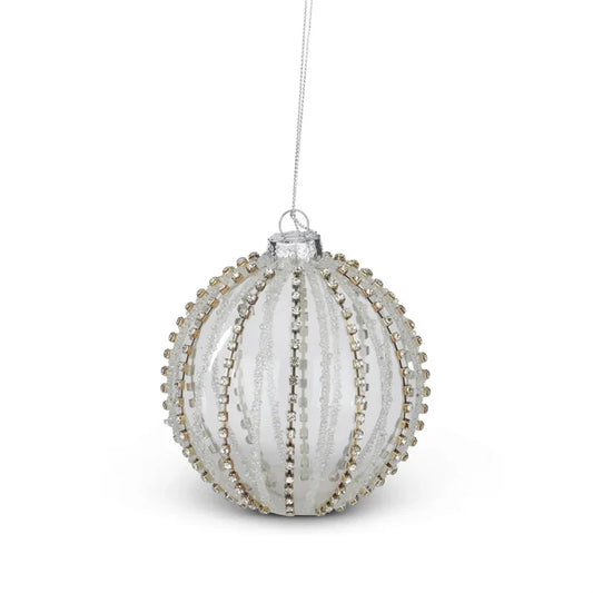 4 inch jeweled crystal clear ornaments