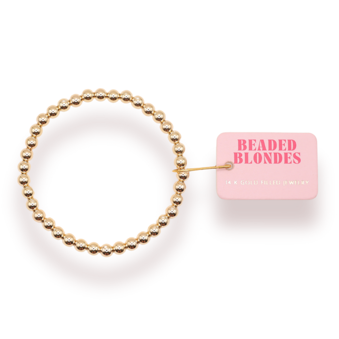 5MM Gold Beaded Bracelet: Standard 6.75 inch