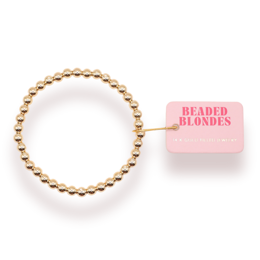 5MM Gold Beaded Bracelet: Standard 6.75 inch
