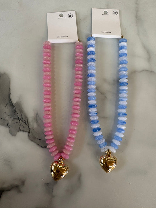 16" Beaded Heart Necklace