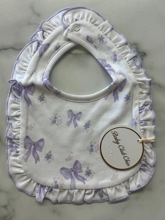 Baby Club Chic Lavender Bows Bib