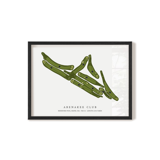 Abenakee Club | Golf Course Map | Black Frame