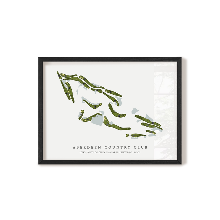 Aberdeen Country Club | Golf Course Map | Black Frame