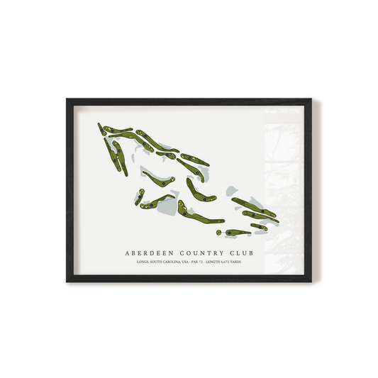 Aberdeen Country Club | Golf Course Map | Black Frame
