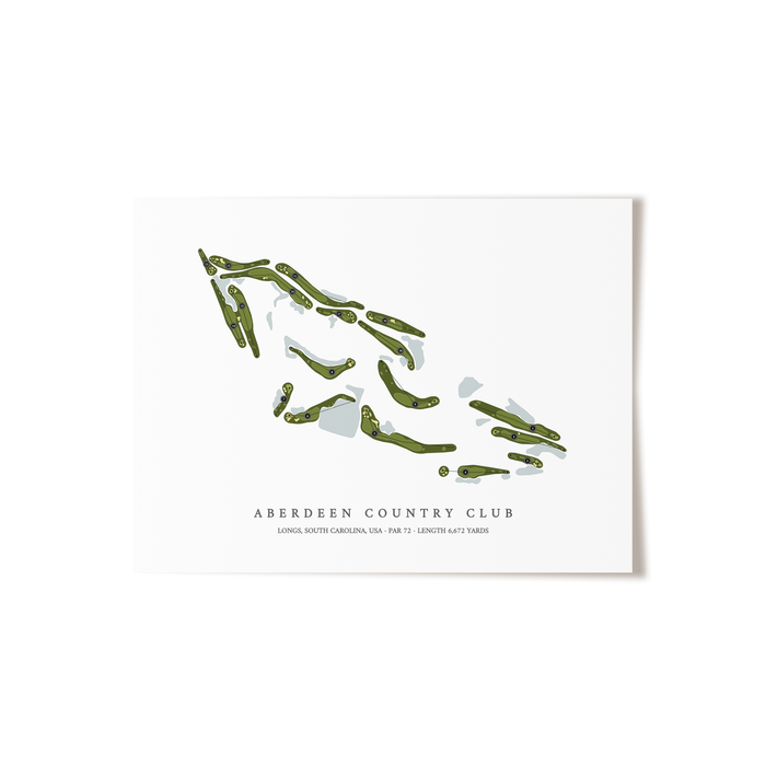 Aberdeen Country Club | Golf Course Map | Unframed