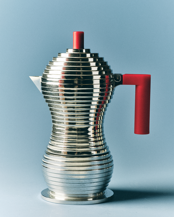 Alessi Pulcina Stove Top Espresso Maker in Red
