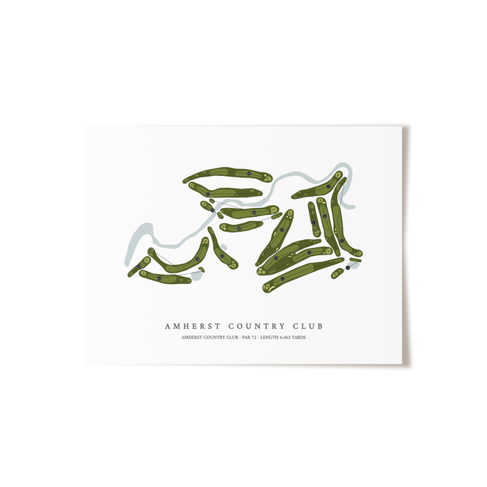 Amherst Country Club | Golf Course Map | Unframed