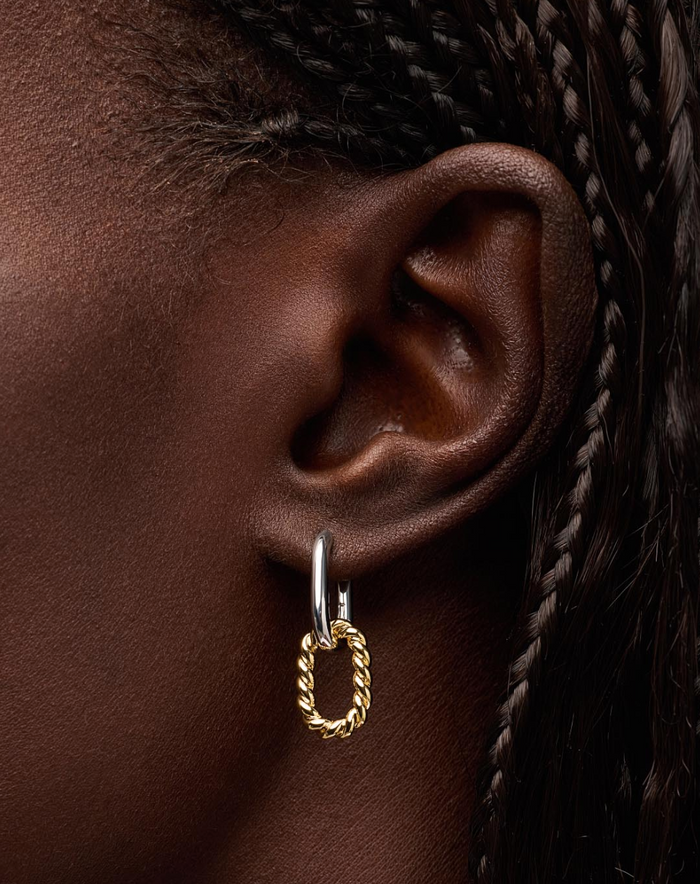 Ana Luisa-Drop Earrings - Ash Double Mini Two Tone