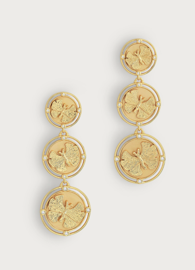 Anabel Aram-Butterfly Coin Drop Earrings