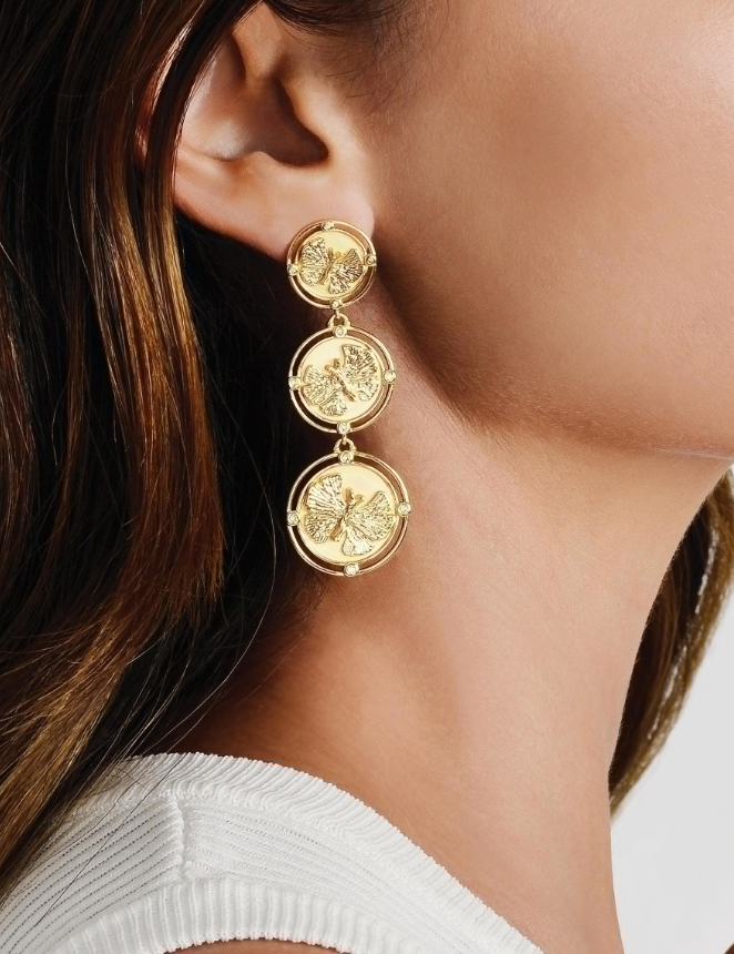 Anabel Aram-Butterfly Coin Drop Earrings