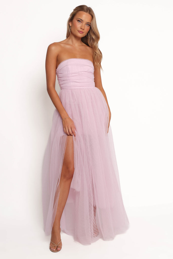 Petal and Pup USA DRESSES Anabella Strapless Maxi Dress - Pale Pink