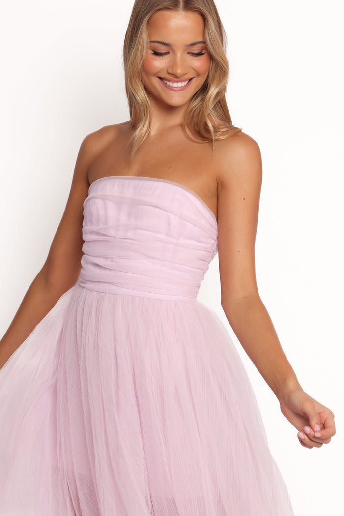Petal and Pup USA DRESSES Anabella Strapless Maxi Dress - Pale Pink