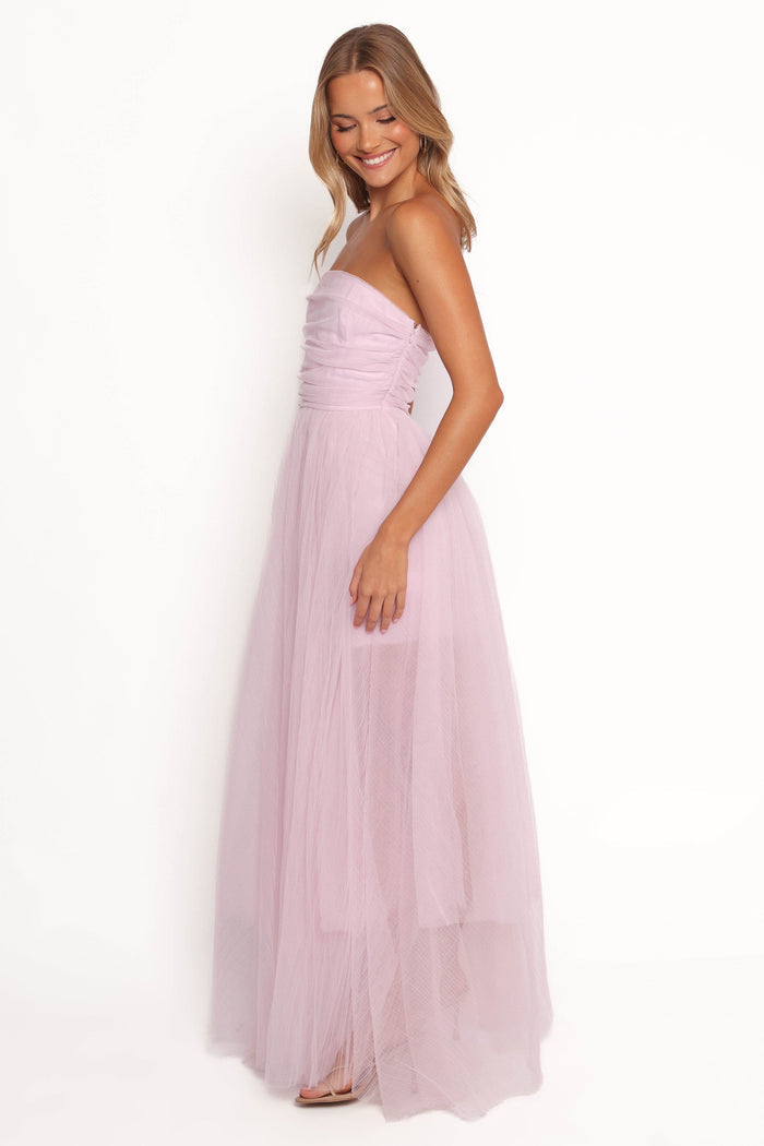 Petal and Pup USA DRESSES Anabella Strapless Maxi Dress - Pale Pink