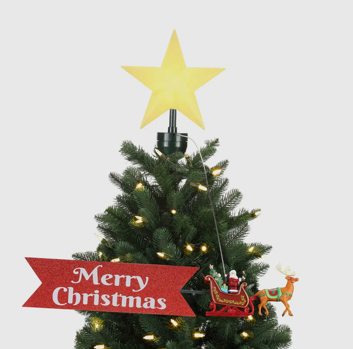 Animated light up star and moving Santa